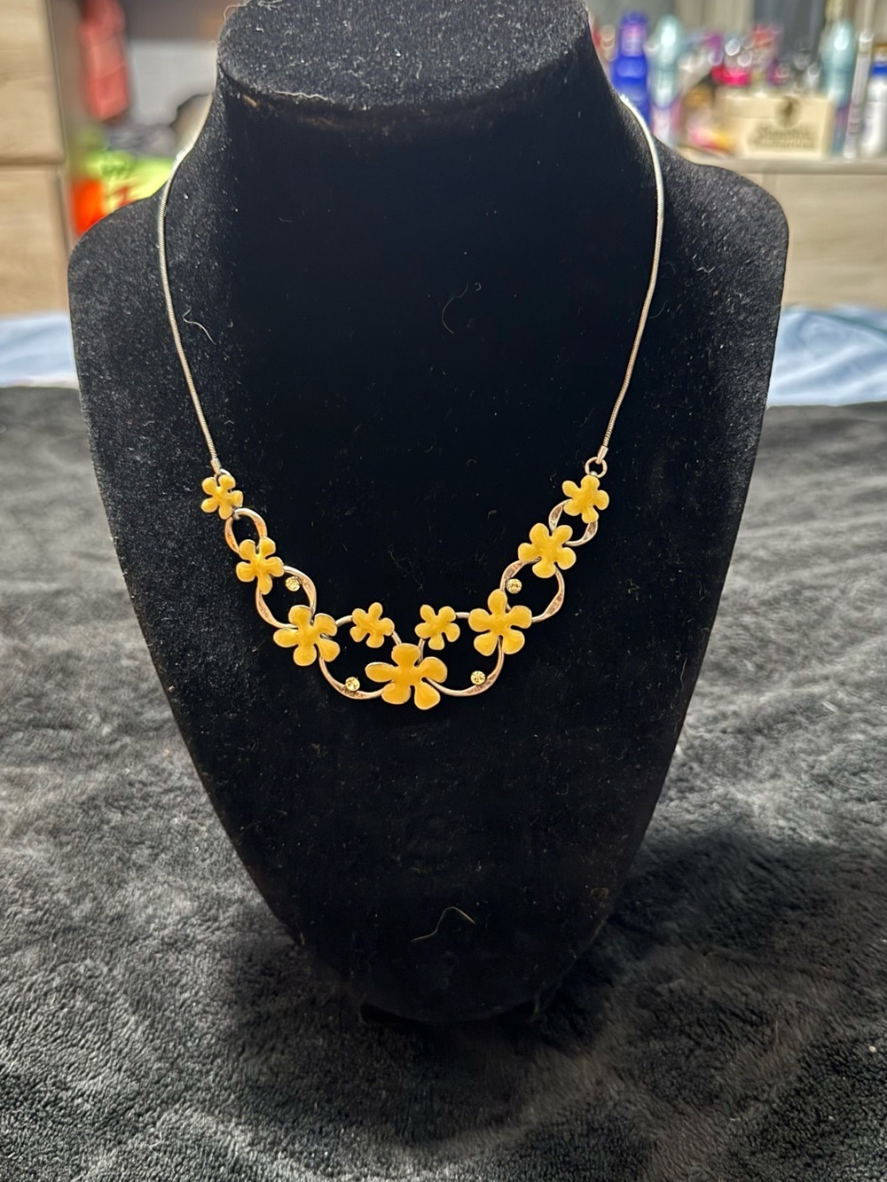 Pilgrim Yellow Floral Link Necklace